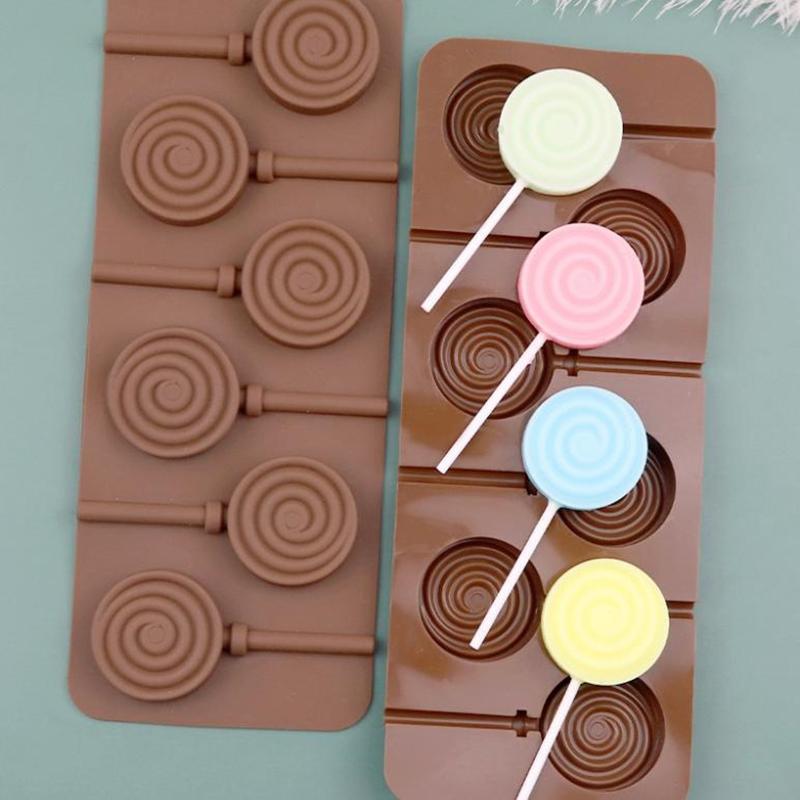 6 Even Doughnut Silicone Mold Lollipop Chocolate Cheese Stick Making Tools Diy Children'S Candy Baking Mold Kitchen Bakeware