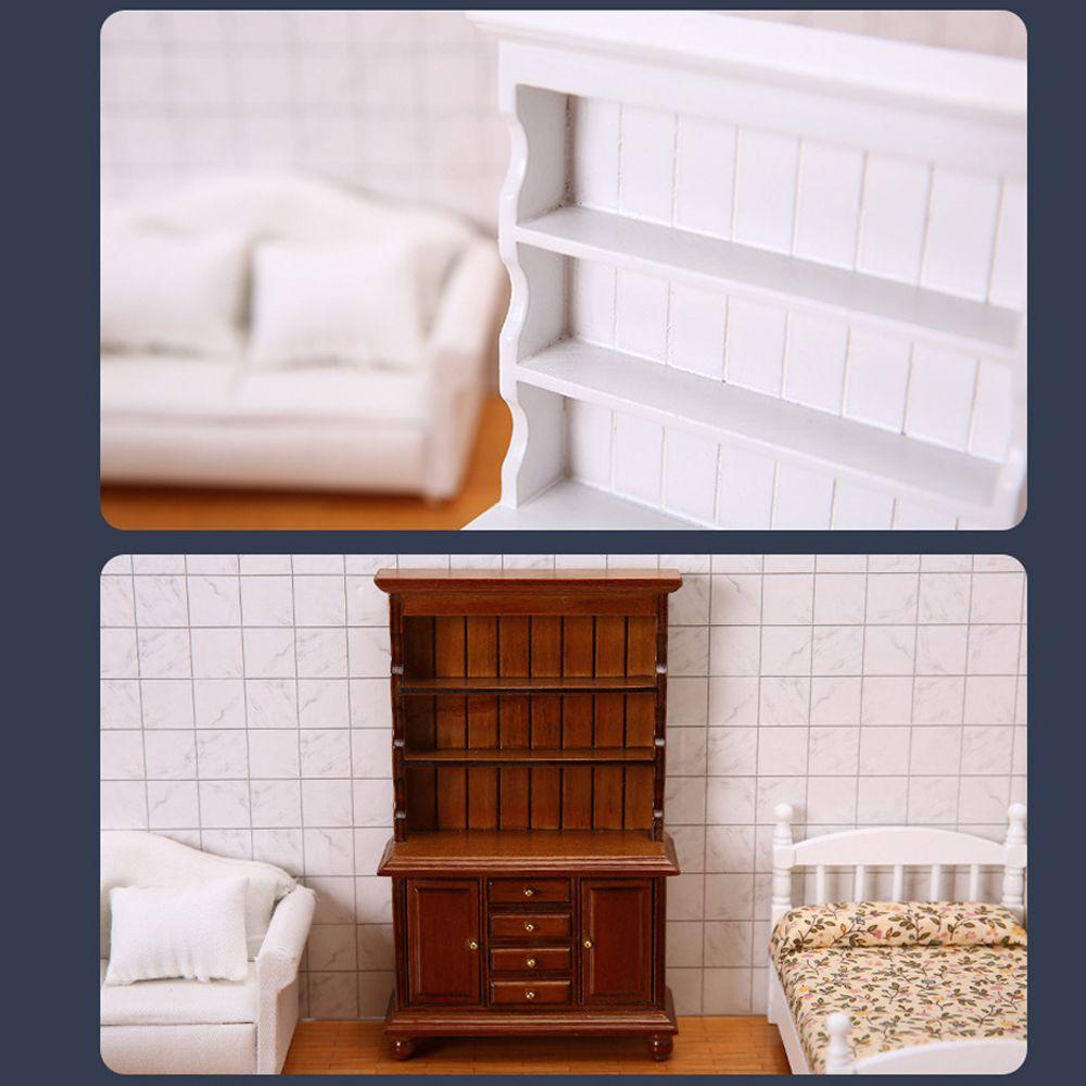 NEW Cabin Accessories Bookcase Wood Cabinet Multifunction Miniature Furniture