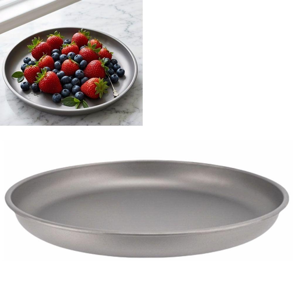 Stackable Titanium Plate Reusable Camping Plate Durable Dinner Plate  Hiking Backpacking