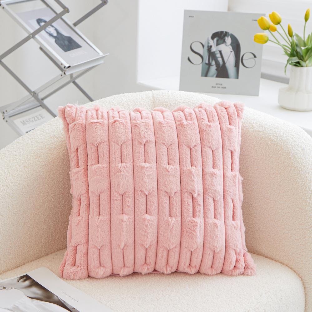 PV Velvet Large Bamboo Pillow Cushion Light Luxury High-end Lumbar Backrest Sofa Cushion