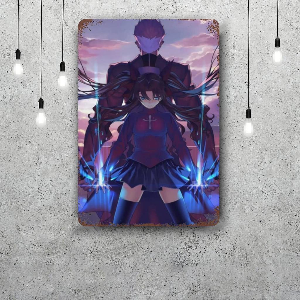 shirou emiya anime Retro Vintage Tin Sign Poster Decorative Plaque Metal Plate Wall Decor