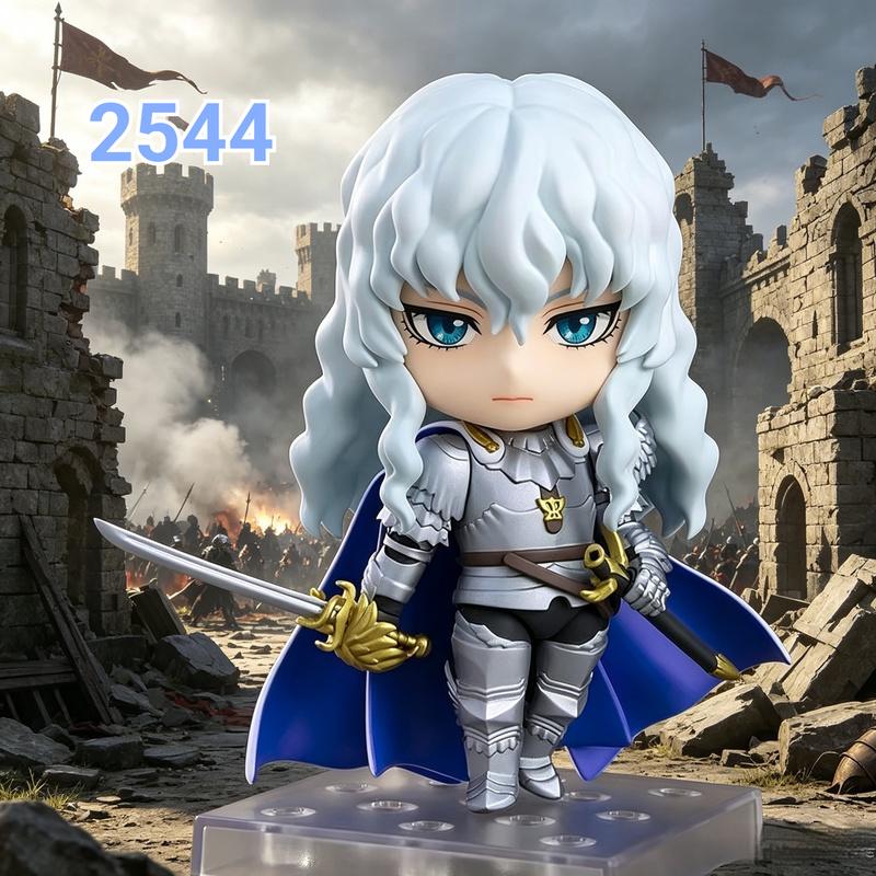 2026 Neu Heiß Q-Version Berserk 2544 Griffith Bewegliche Gesichtswechsel Figur Sammlerstück Schreibtisch-Ornament Anime Action-Puppe Spielzeug Geschenke