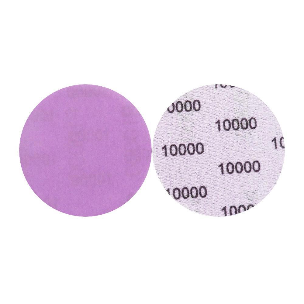 Lixa autoadesiva roxa de 3" 75 mm para polimento de pintura de carro