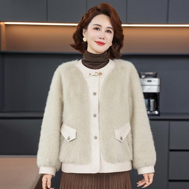 High-end Winter Fur Integrated Jacket with Noble Temperament and New Medium Mink Fur Coat