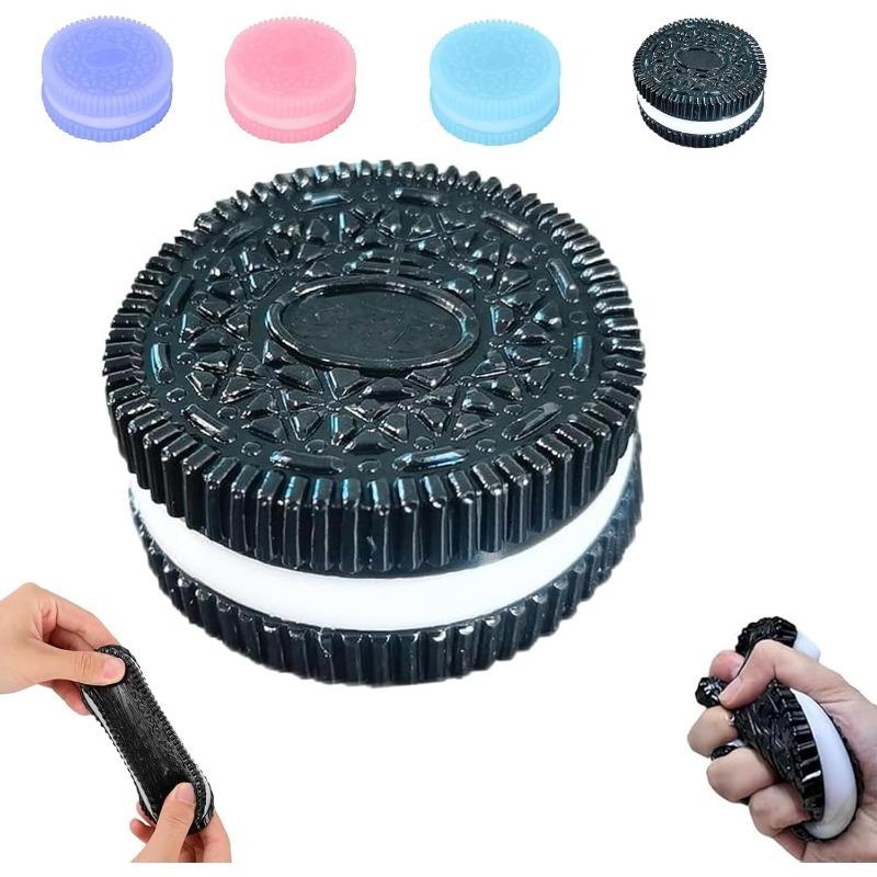 Sušenka Squishy Antistresová hračka, Ručně vyrobená silikonová antistresová squishy hračka, Zábavné antistresové hračky, Perfektní stolní doplněk pro úzkost a relaxaci (Modrý)