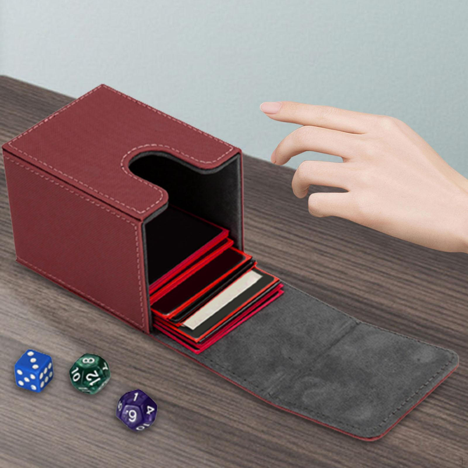 

Card Deck Box for 100+ Cards, Storage with Sleeves, , Trading Case, Organizer коричневий