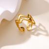 Stainless Steel Geometric Open Rings For Women Men Gold Color Stainless Seel Ring Wedding Aesthetic  Punk Jewelry Bague