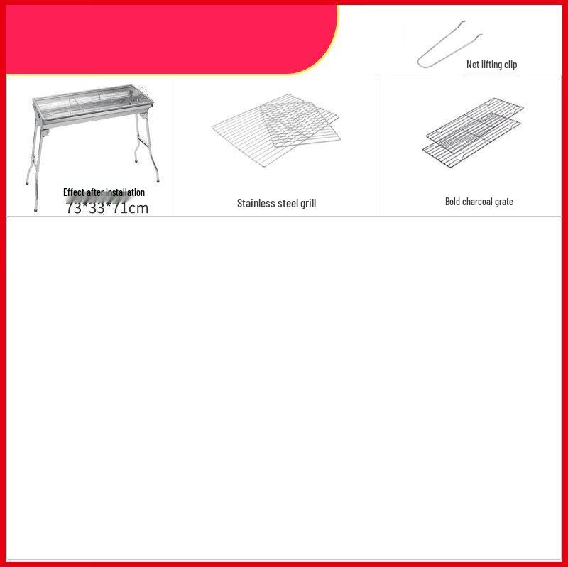 Huai Guo Ying Foldable Stainless Steel Charcoal BBQ Grill
