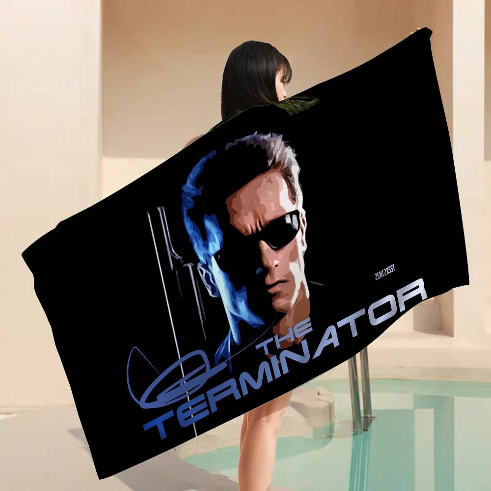Classic Movie T-Terminator Microfiber Beach Towel Absorbent Quick Dry Soft Yoga Swimming Resort Mountain Climbing Towel