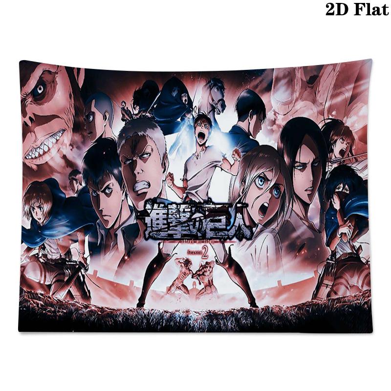 Anime Titan Attack Wall Tapestry Aesthetic Wall Hanging Printed Fabric Blanket Decorative Tapestries for Bedroom Living Room Home Decor