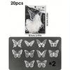 20 Piezas de Pegatinas de Mariposa Brillantes, Pegatinas Decorativas de Mariposa DIY para Decoración de Fiestas, Decoración del Hogar, Adecuadas para Fiestas, Bodas, Festividades