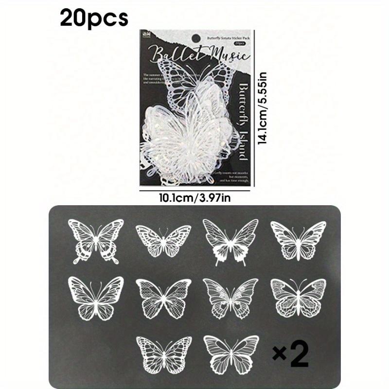 20 Piezas de Pegatinas de Mariposa Brillantes, Pegatinas Decorativas de Mariposa DIY para Decoración de Fiestas, Decoración del Hogar, Adecuadas para Fiestas, Bodas, Festividades