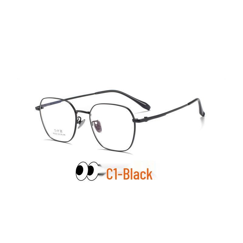 

Keming Ultralight Retro Polygonal Titanium Eyeglass Frame with IP Vacuum Plating - Compatible with Prescription Lenses, Model 3125.
