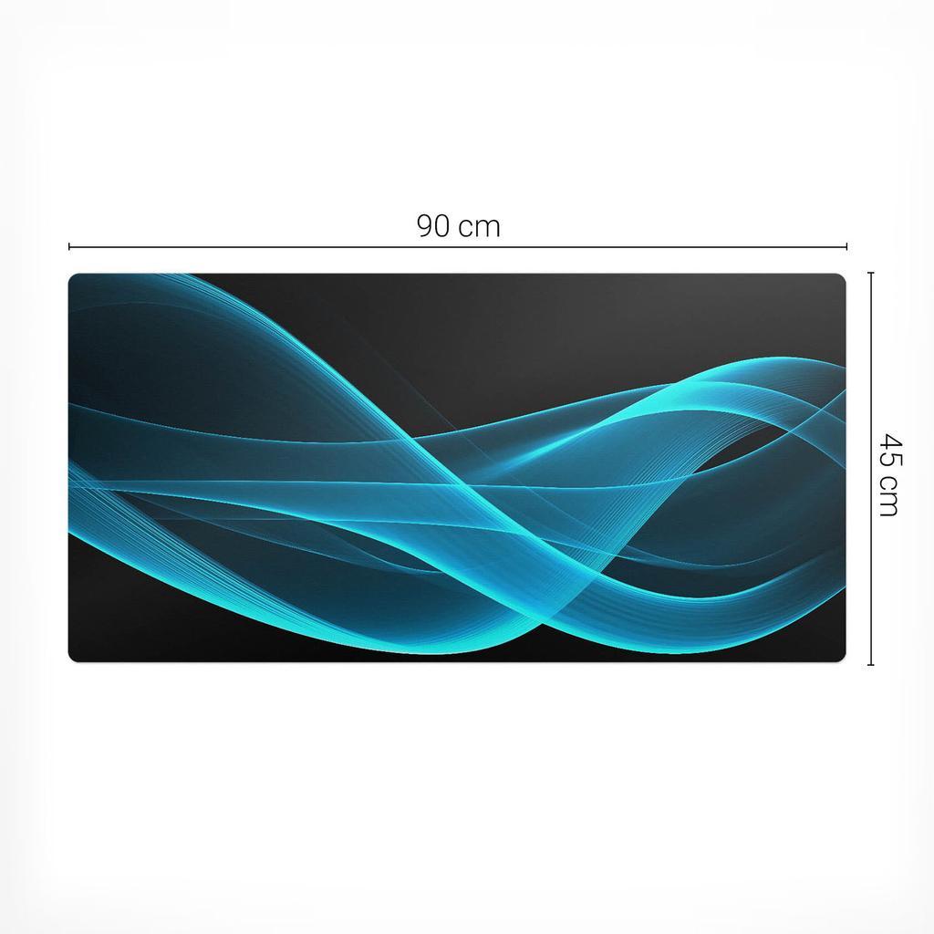 Anti-slip Protective Desk Mat with Light Waves Print 90x45 Cm