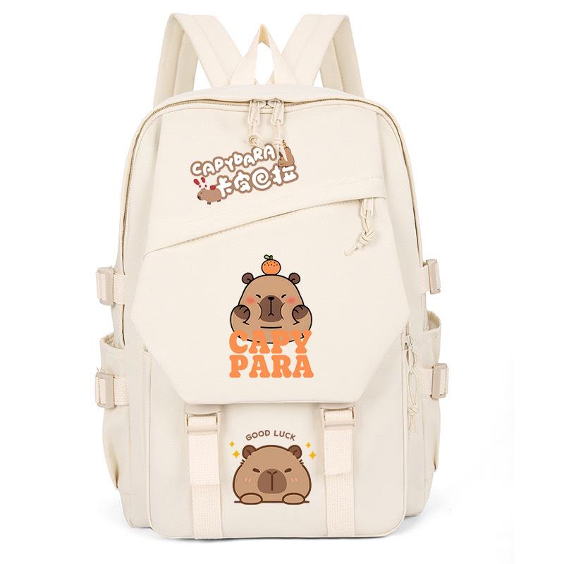 New Kapibara cute emoji print college light style primary and secondary school students spine bag