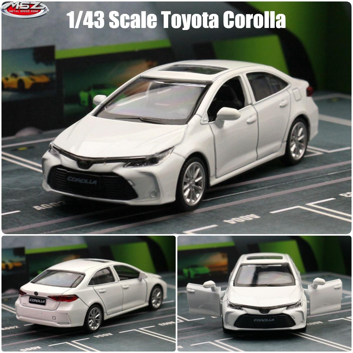

1/43 Toyota Corolla Hybrid Toy Car For Children Diecast Metal 1:43 Miniature Model Pull Back Educational Collection Gift Boys білий