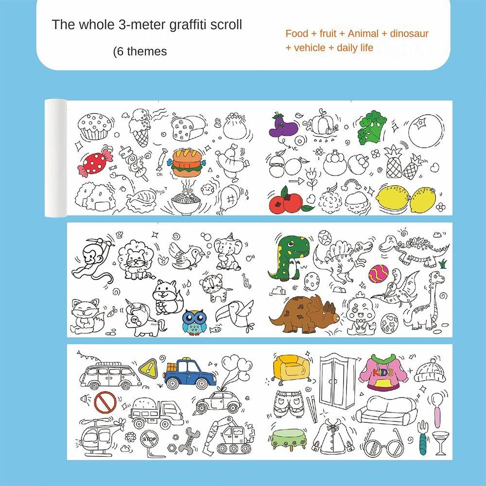 Toys Graffiti Scrolls Children's Drawing Roll Color Filling Paper Watercolor Paper Blank Coloring