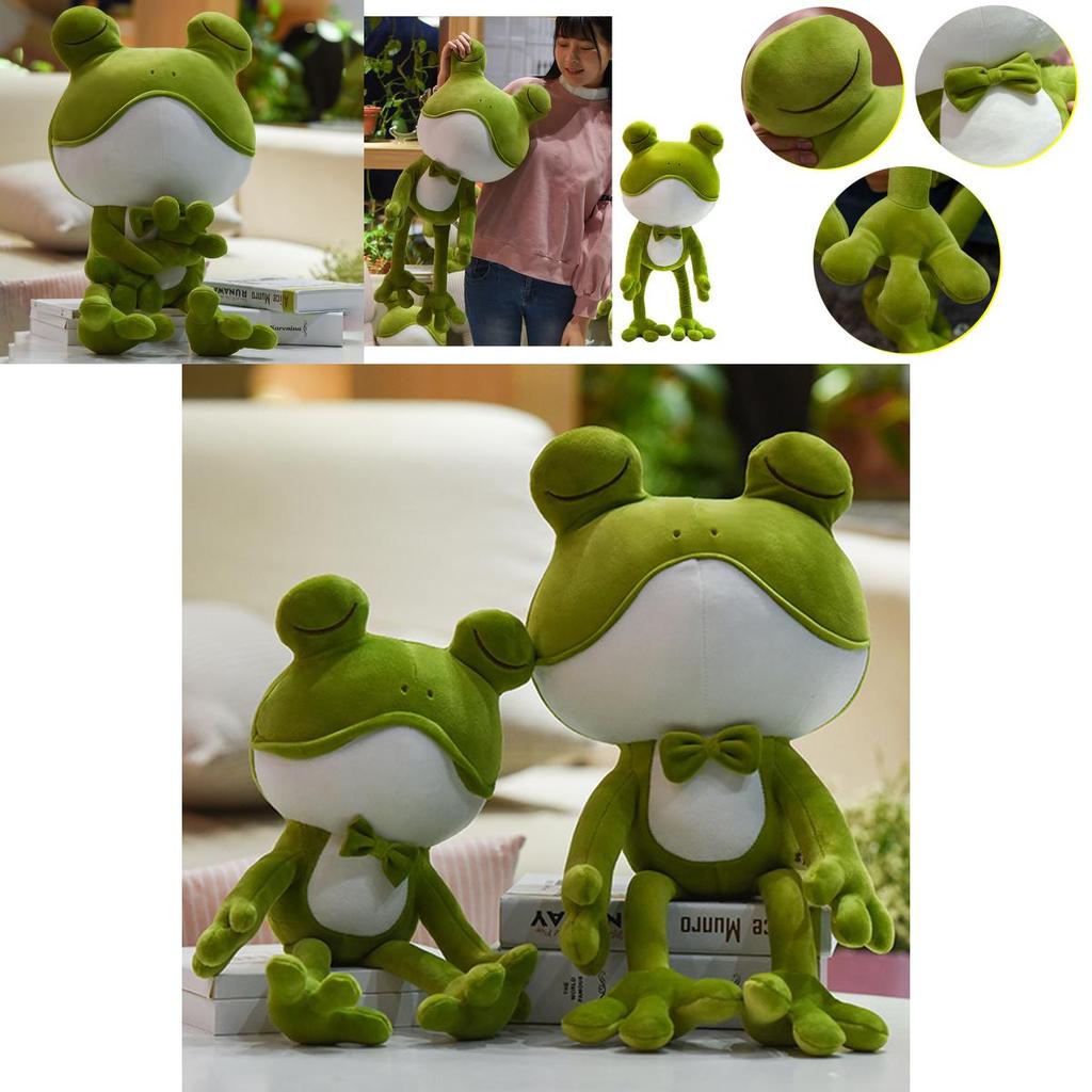 Adorable Soft Plush Frog Stuffed Animal Toy Ideal For Kids Bedtime Cuddly Pillow