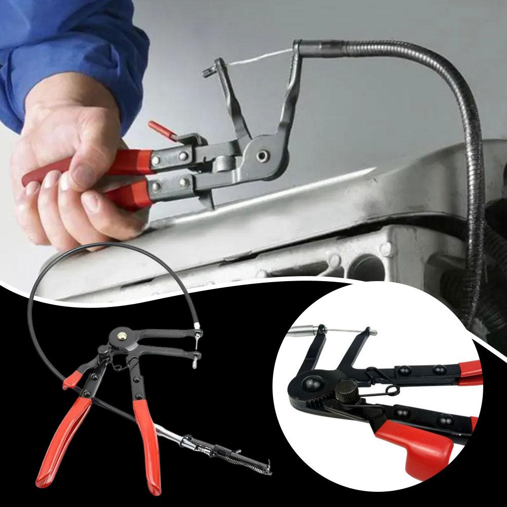 Clamping Pliers Cable Type Flexible Wire Long Automotive Hose Clamp Straight Throat Tube Bundle Removal Tool