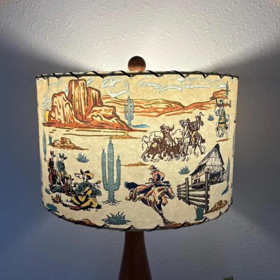 Yousheng Drum Lamp Shade Vintage Style Lamp Shade Lamp Cover Replacement Western Lampshade for Floor Lamps Table Lamps