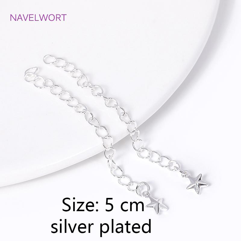 18K Gold Plated With Tag Extension Chain Brass Metal Extension Chains Connectors DIY Necklace Bracelet Jewelry Making Supplies