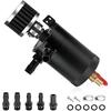 Oil Catch Can Kit, 2-Port Oil Separator Reservoir Tank with Breather Filter Drain Valve, Universal 150ml Billet Aluminum Baffled Catch Can with 5