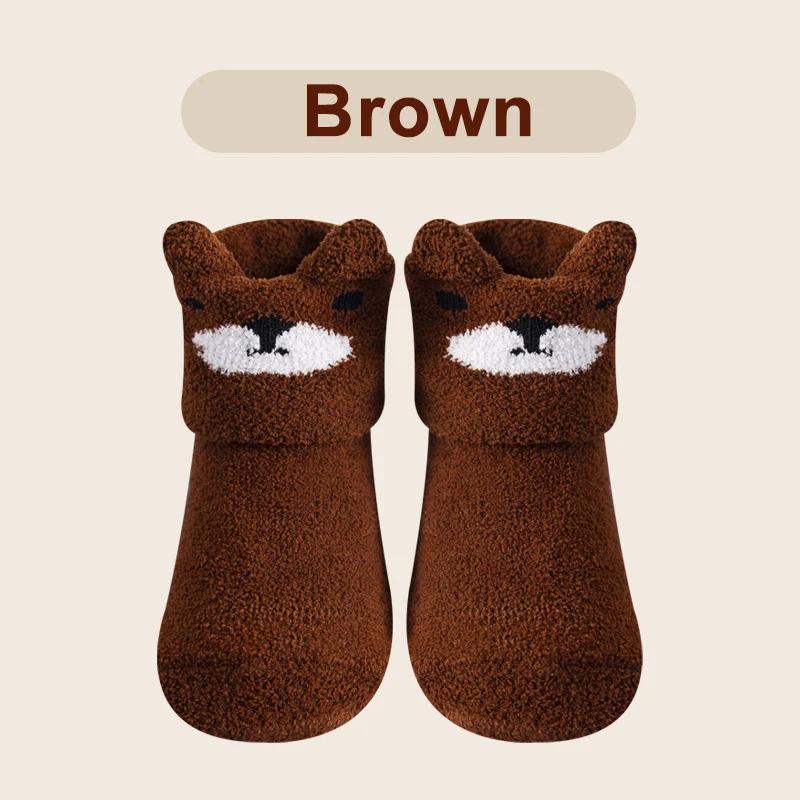 Coral Fleece Baby Anti Slip Floor Socks Autumn Winter Newborn Warm Thicken Fleece Socks Newborn Baby Girl Boy Infant Indoor Sock