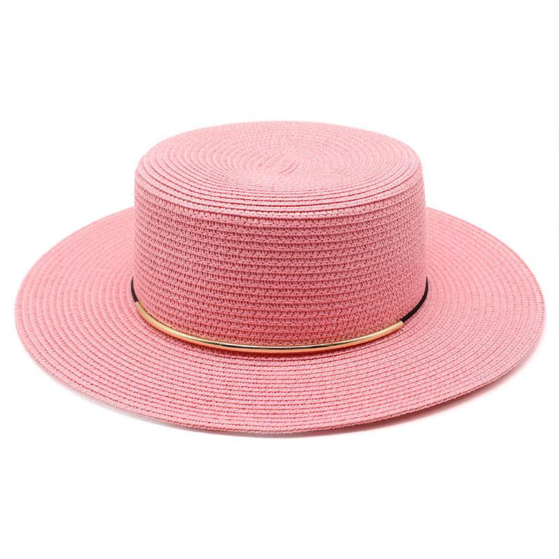 Small Fresh Green Wide Brim Flat Top Top Hat Women's Spring Summer French Sun Beach Sun Hat Color