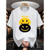 Men'S Funny Angel & Demon Graphic T-Shirt - Dual-Sided Smiling Face Design, Lightweight Breathable Fabric for Gym, Cosplay, Everyday Streetwear
