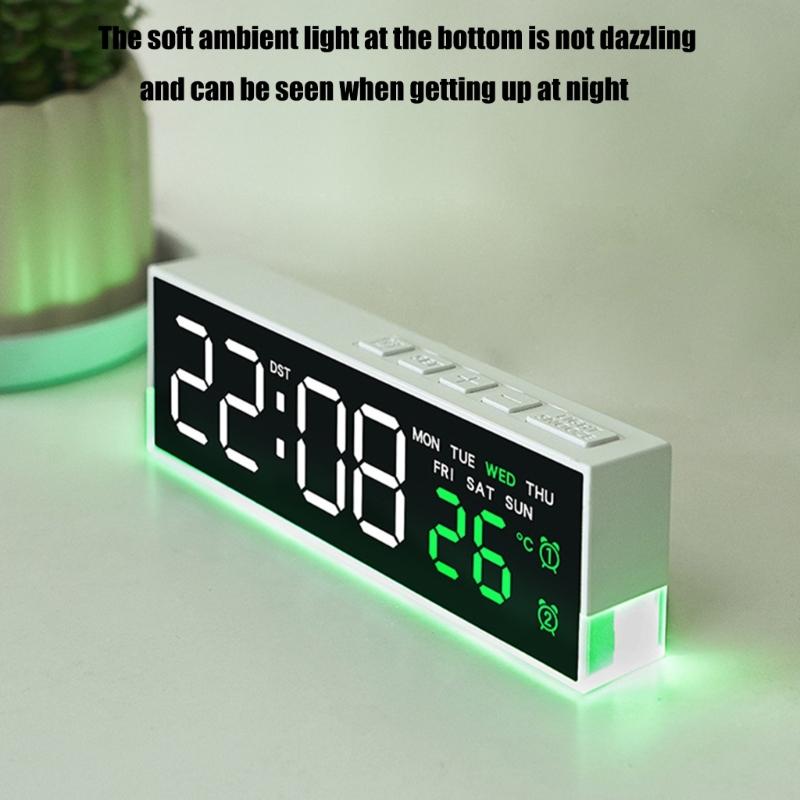 Digital Alarm Clock for Bedroom Desk Clock for Living Room Bedroom with Large Number,Dimmer,Loud Alarm Temperature