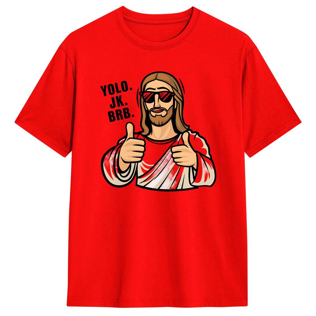 Easter Yolo Jk Brb Jesus Tshirt Summer Leisure T Shirts Unisex 100 Cotton Oneck Oversize Tees Short Sleeves Y2k Basic Tops