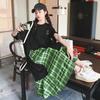 Women's French Retro Plaid Patchwork Dress - Summer Korean Style Chic, Hepburn-Inspired, Age-Reducing Temperament Skirt.