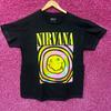 Nirvana Never Mind Smiley Face Mineral Wash Grunge T-Shirt Größe L