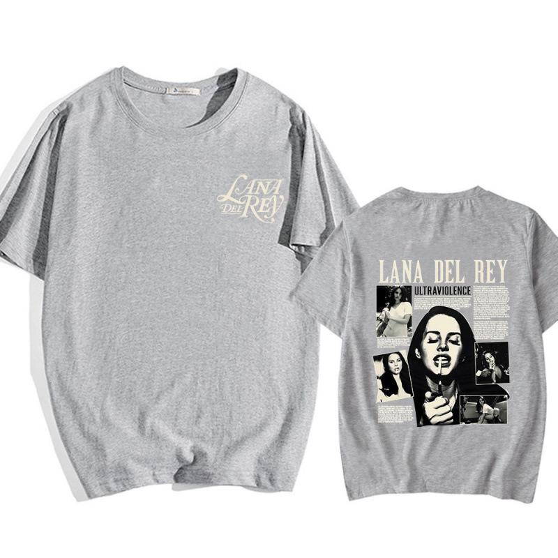 Lana Del Rey Printed Short Sleeve Unisex Cotton T-Shirt - Soft, Loose, Casual, Round Neck for Spring/Summer.