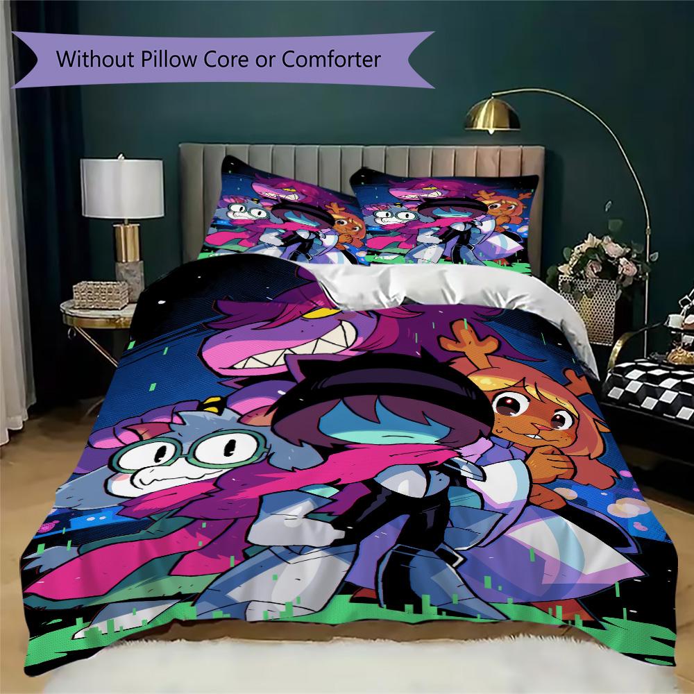 Deltarune Pattern Bedding,Quilt Set Quilt Cover Pillowcase Home Birthday Gift (1*duvet Cover+2*pillowcase,without core)XSJT0917125