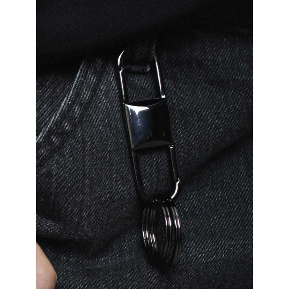 SCALETTO BLACK SCB090 Black glossy keychain