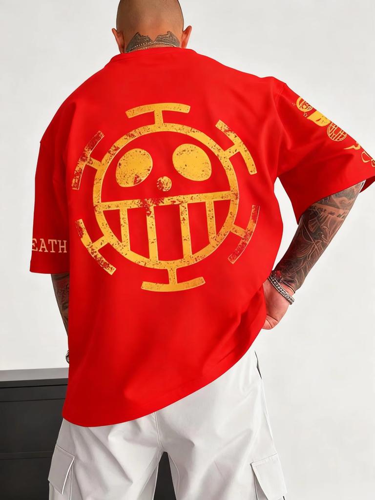 MINISO Oversized Casual Eendelig Anime Print T-shirts Mannen Vrouwen Katoen Korte Mouw Grafische Tee Zomer Mode Tops Y2k Kleding