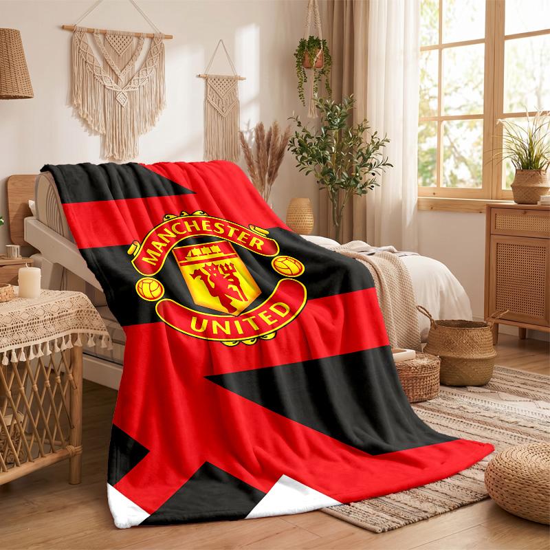 Manchester United Print Flannel Blanket Soft Warm Sofa Bed Throw Blanket For Home Office Bedroom