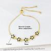 Gold-Plated Adjustable Crystal Flower Plant Bracelet for Women Female New Trend Daily Party Wrist Jewelry Girls Birthday Gift