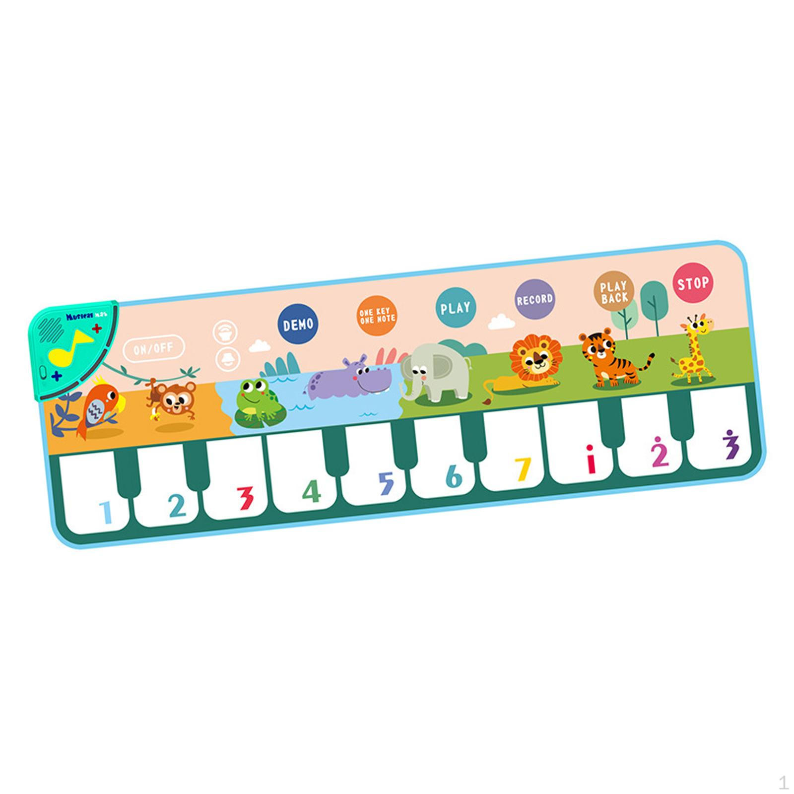 

Dancing Music mat kid Musical with Lights Volume Adjustment Keyboard Playmat Piano style A
