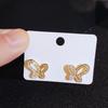 Niche Design Stud Earrings Trendy Cold Wind Diamond Butterfly Earrings Women'S Simple Luxury Ear Jewelry