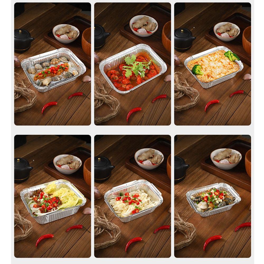 50Pcs Non-stick Aluminum Foil Paper Liner High-temperature Resistance Grill Catch Tray  Parties