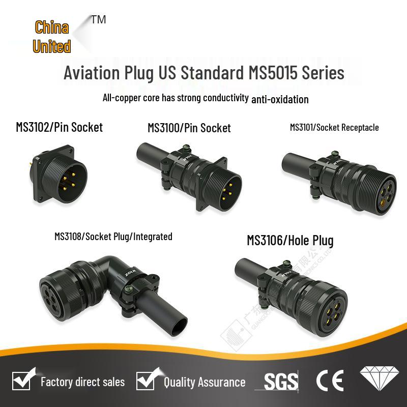 US Standard 5015 Aviation Plug, 2-19 Core, 3106 Socket & 3102 Pin Connector