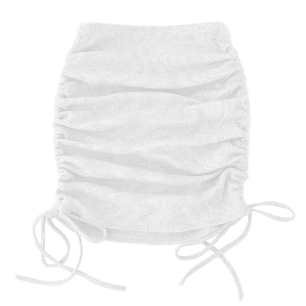 Stickad gängad sidodragsko Stretch Crepe Kjol Sexig Slim Justerbar Höftkjol