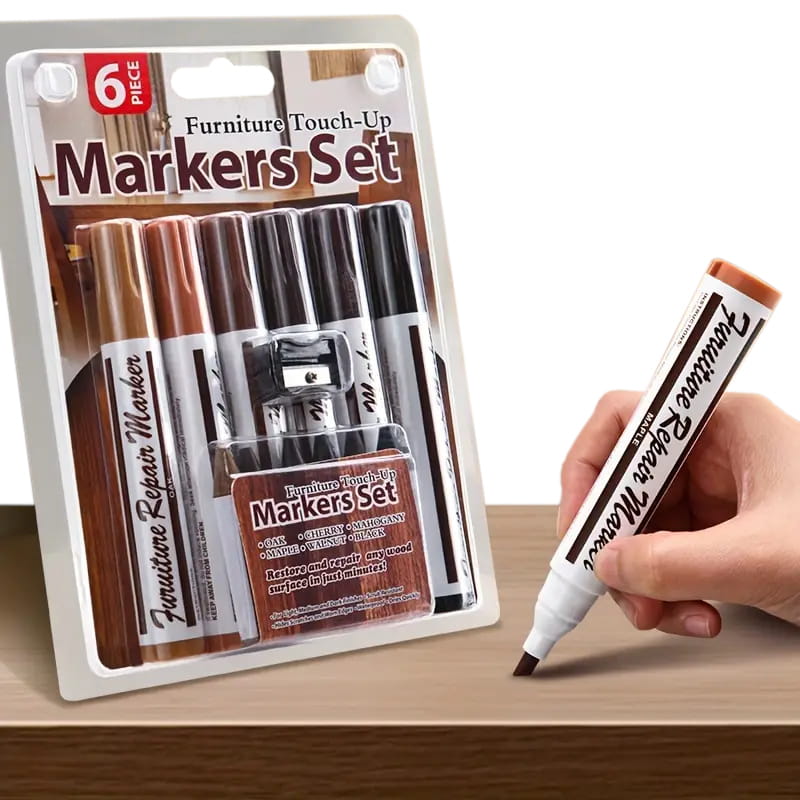 Vlekmarkers Voor Het Repareren Van Krassen Op Meubels, Panelen Markers + Reparatie Was 13 Del.