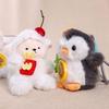 Penguin Sheep Design Plush Doll Keychain Pendant Soft Portable Mini Doll Hanging Ornament Bag Table Decoration