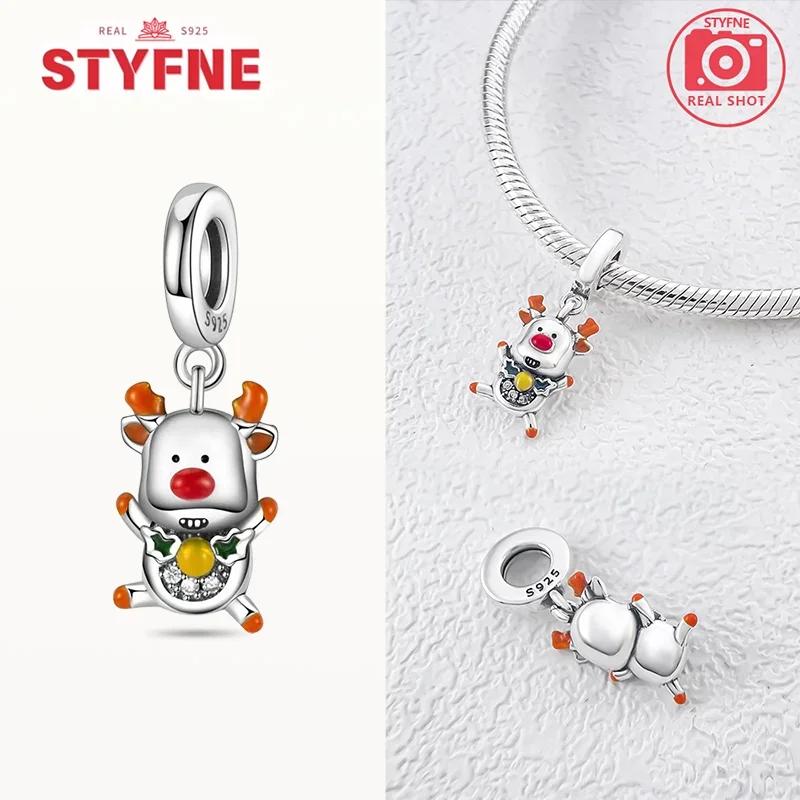 Coppernew Christmas Santa Claus Elk Snowman Charms Beads Fit Original Bracelets Party Gift Diy Fine Jewelry For Women