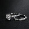 D VVS1 All Moissanite Row Rings Set For Women   CopperPlated 18K White Gold Diamond Ring Wedding Bands Fine Jewelry