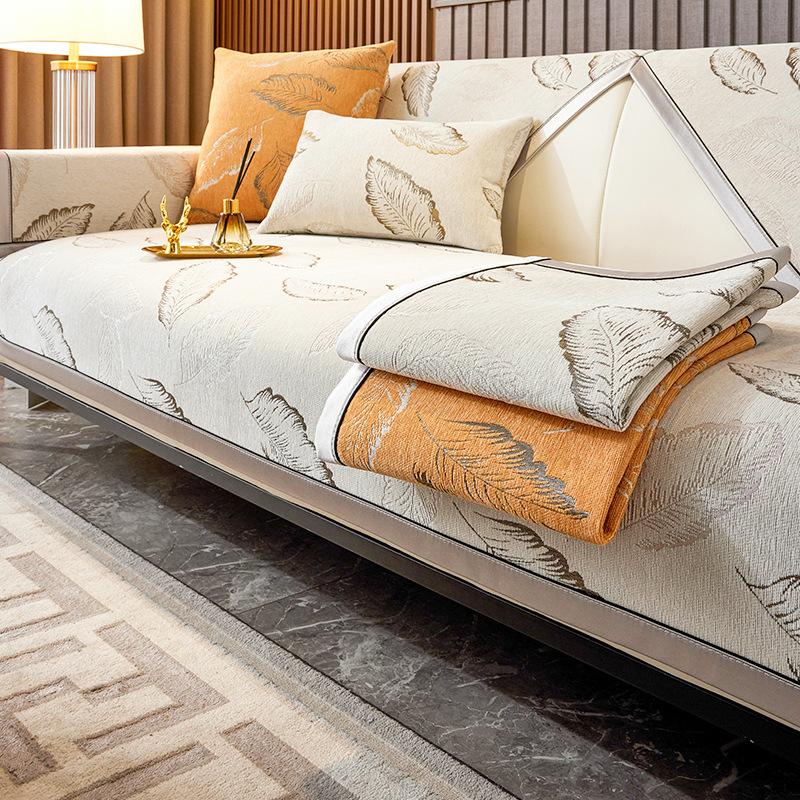 High-Grade Light Luxury Sofa Cushion Four Seasons Universal Chenille Leather Sofa Cover Non-Slip Seat Cushions Cover Cloth