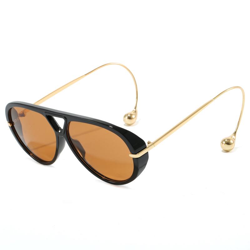 New Luxury Designer Oversized Pilot Sunglasses Women Men Vintage Punk Double Bridge Sun Glasses